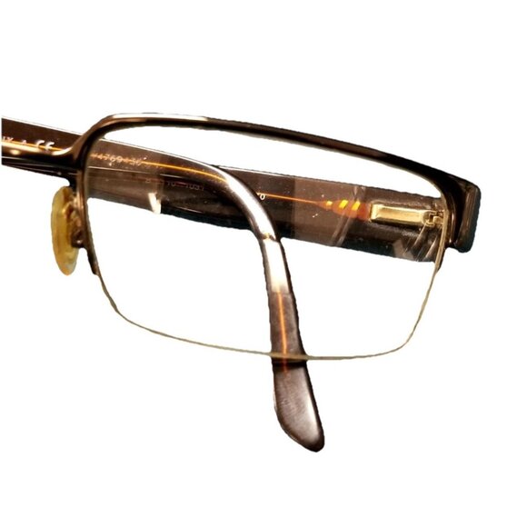 Burberry Vtg Brown Half Rim Rectangular Eyeglasses B1110 1031 53-18-140 Classic - Picture 2 of 7